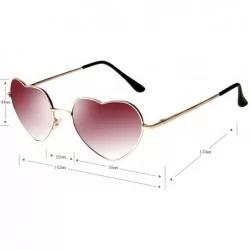 Oversized Fashion Rimless Frame Women Oversized Cute Love Heart Shape Sunglasses Eyewear C2876 - Metal Frame Red - CX11XIDJYM...