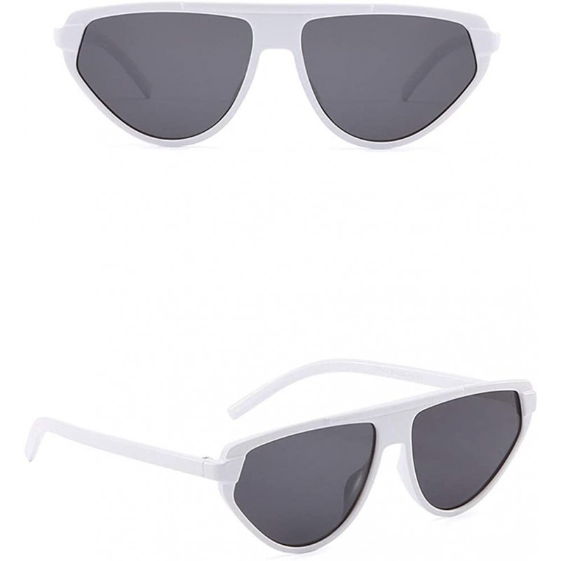 Sport Unisex Vintage Eye Sunglasses Plastic Sunglasses Retro Eyewear Fashion Radiation Protection - White - CG18URN879T $8.79