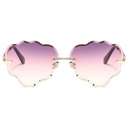 Rimless Fashion vintage rimless love heart glasses cut edge luxury diamond lady party sunglasses UV400 - Purple - CD18R8O4EQR...