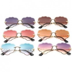 Rimless Fashion vintage rimless love heart glasses cut edge luxury diamond lady party sunglasses UV400 - Purple - CD18R8O4EQR...