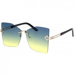 Square Womens Rimless Sunglasses Arrow Design Square Fashion Shades UV 400 - Gold - CM18T2E742K $8.94