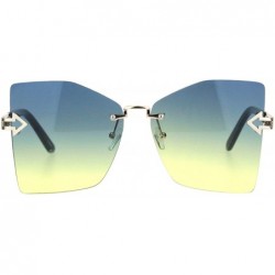 Square Womens Rimless Sunglasses Arrow Design Square Fashion Shades UV 400 - Gold - CM18T2E742K $24.14