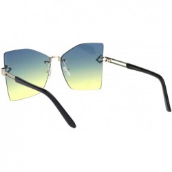 Square Womens Rimless Sunglasses Arrow Design Square Fashion Shades UV 400 - Gold - CM18T2E742K $8.94