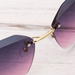 Aviator Sunglasses Rhinestones Gradient Oversized - CG190GKC8WS $11.41