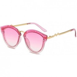 Rectangular Unisex Retro Cat Eye Metal Frame Oversized Plastic Lenses Sunglasses - Purple Pink - CY18NS7ELOL $19.13