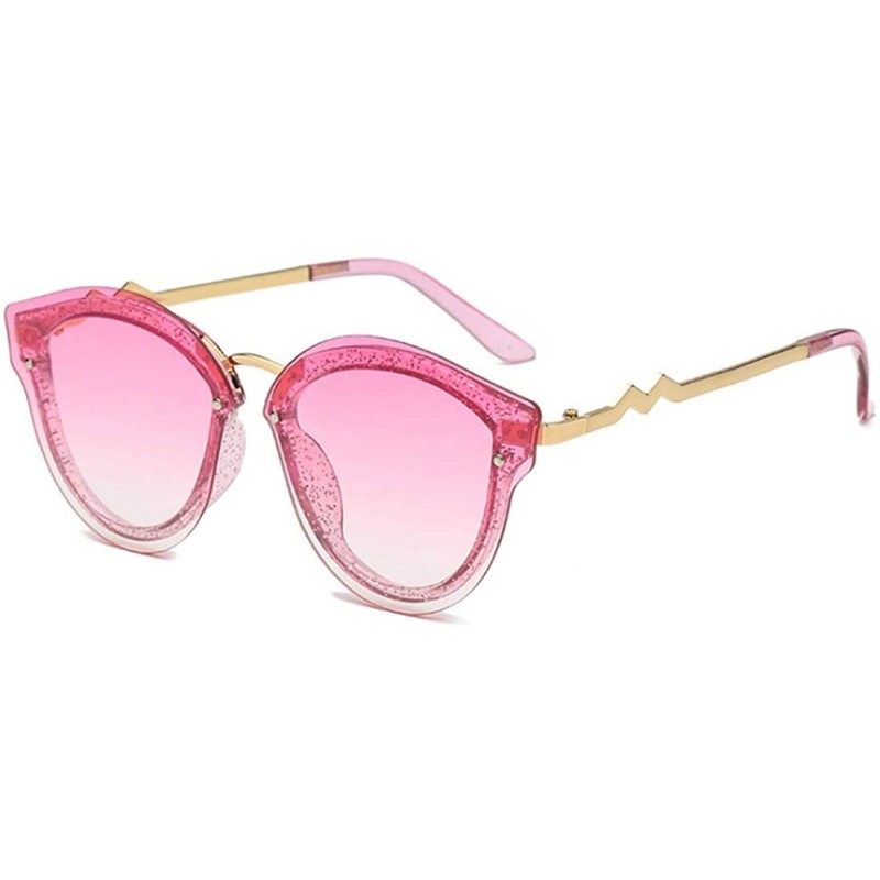 Rectangular Unisex Retro Cat Eye Metal Frame Oversized Plastic Lenses Sunglasses - Purple Pink - CY18NS7ELOL $12.31