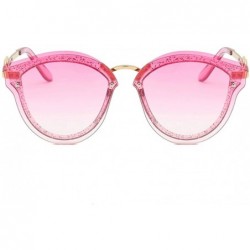 Rectangular Unisex Retro Cat Eye Metal Frame Oversized Plastic Lenses Sunglasses - Purple Pink - CY18NS7ELOL $12.31