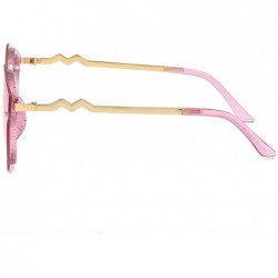 Rectangular Unisex Retro Cat Eye Metal Frame Oversized Plastic Lenses Sunglasses - Purple Pink - CY18NS7ELOL $12.31