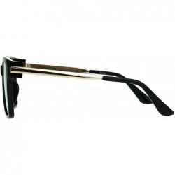 Square Square Frame Sunglasses Unisex Hipster Fashion Shades UV 400 - Black (Blue Mirror) - CV188U48ZR8 $13.06