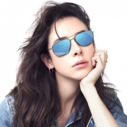 Aviator Women Retro Sunglasses Vintage Round Sunglasses Classic Designer Style - UV400 Protection - Blue - CT18Q582MA6 $50.42