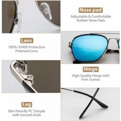 Aviator Women Retro Sunglasses Vintage Round Sunglasses Classic Designer Style - UV400 Protection - Blue - CT18Q582MA6 $21.51