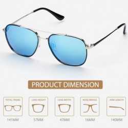 Aviator Women Retro Sunglasses Vintage Round Sunglasses Classic Designer Style - UV400 Protection - Blue - CT18Q582MA6 $21.51