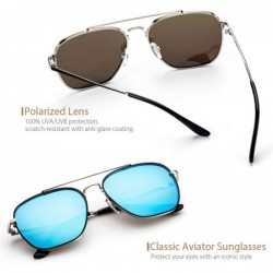 Aviator Women Retro Sunglasses Vintage Round Sunglasses Classic Designer Style - UV400 Protection - Blue - CT18Q582MA6 $21.51