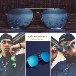 Aviator Women Retro Sunglasses Vintage Round Sunglasses Classic Designer Style - UV400 Protection - Blue - CT18Q582MA6 $21.51