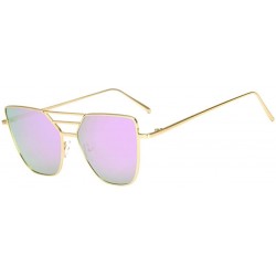 Shield Fashion Mens Women Vintage Irregular Glasses Aviator Mirror Sunglasses - Purple - CK18C5DMYC7 $14.07