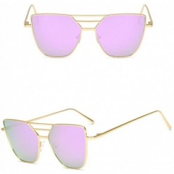 Shield Fashion Mens Women Vintage Irregular Glasses Aviator Mirror Sunglasses - Purple - CK18C5DMYC7 $7.52