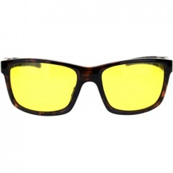 Sport Polarized Mens Night Driving Yellow Lens Light Weight Plastic Warp Around Sport Sunglasses - Tortoise - CO18T4AAAND $11.01