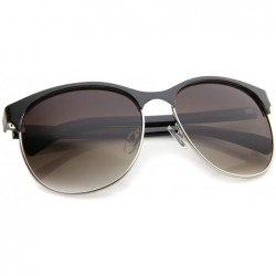 Wayfarer Women's Fashion Two Toned Tinted Lens Half-Frame Round Sunglasses 55mm - Black-silver / Lavender - CI12JP6GCIF $8.64