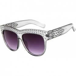 Oversized Unisex Fashion Patchwork Big Frame Sunglasses-Women Men Vintage Retro Glasses - C - C018Q53TUQE $19.79