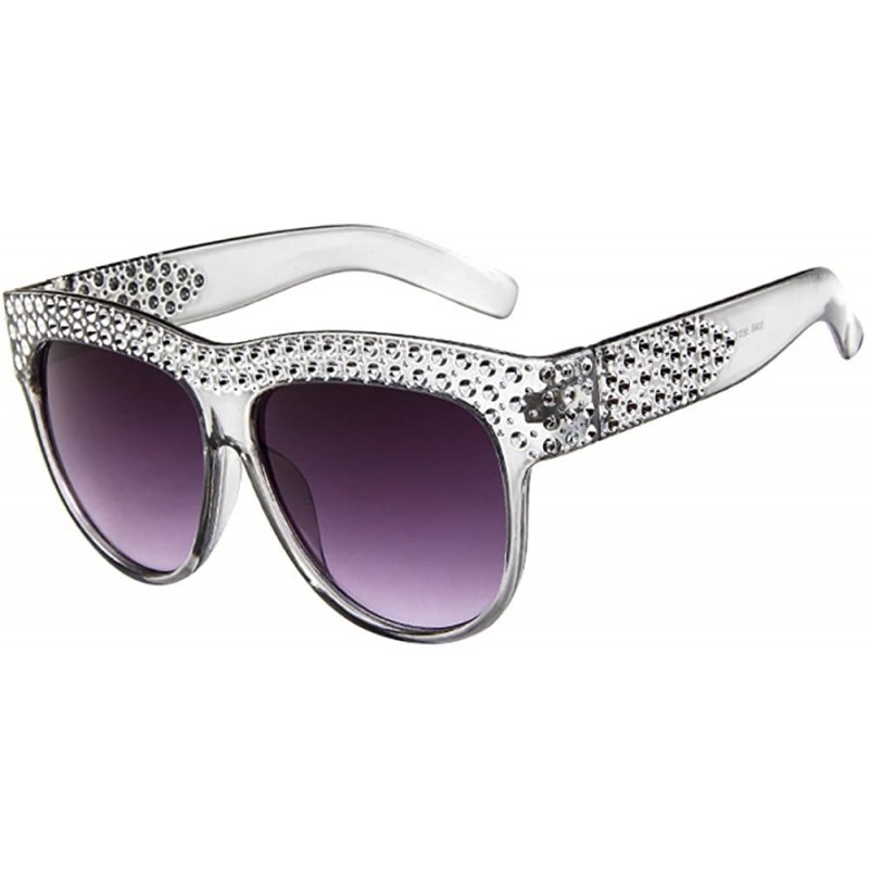 Oversized Unisex Fashion Patchwork Big Frame Sunglasses-Women Men Vintage Retro Glasses - C - C018Q53TUQE $9.12