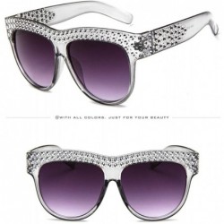 Oversized Unisex Fashion Patchwork Big Frame Sunglasses-Women Men Vintage Retro Glasses - C - C018Q53TUQE $9.12