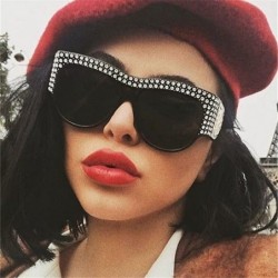 Oversized Unisex Fashion Patchwork Big Frame Sunglasses-Women Men Vintage Retro Glasses - C - C018Q53TUQE $9.12