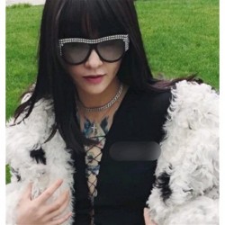 Oversized Unisex Fashion Patchwork Big Frame Sunglasses-Women Men Vintage Retro Glasses - C - C018Q53TUQE $9.12