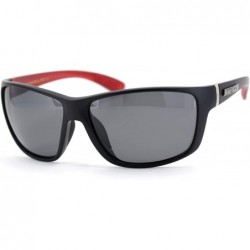 Rectangular Polarized Nitrogen Warp Sport Classic 90s Rectangular Sunglasses - Matte Black Red Black - CW18U0K42TH $23.10