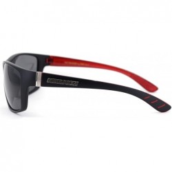Rectangular Polarized Nitrogen Warp Sport Classic 90s Rectangular Sunglasses - Matte Black Red Black - CW18U0K42TH $10.03