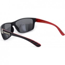 Rectangular Polarized Nitrogen Warp Sport Classic 90s Rectangular Sunglasses - Matte Black Red Black - CW18U0K42TH $10.03