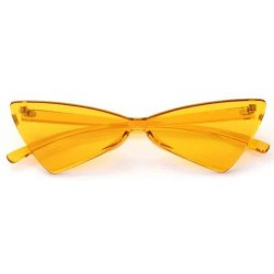 Rimless Triangle Rimless Sunglasses One Piece Colored Transparent Sunglasses For Women and Men - Orange - CA18LAMCLH0 $7.60