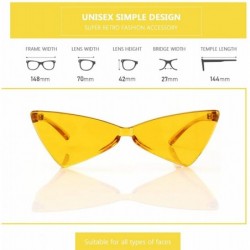 Rimless Triangle Rimless Sunglasses One Piece Colored Transparent Sunglasses For Women and Men - Orange - CA18LAMCLH0 $7.60