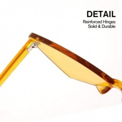 Rimless Triangle Rimless Sunglasses One Piece Colored Transparent Sunglasses For Women and Men - Orange - CA18LAMCLH0 $7.60