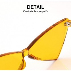 Rimless Triangle Rimless Sunglasses One Piece Colored Transparent Sunglasses For Women and Men - Orange - CA18LAMCLH0 $7.60