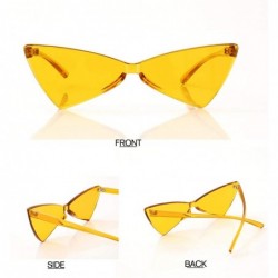 Rimless Triangle Rimless Sunglasses One Piece Colored Transparent Sunglasses For Women and Men - Orange - CA18LAMCLH0 $7.60