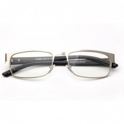 Square "Divide" Aluminum Brushed Prescription Ready Clear Lens Rx Frames - Silver/Black - C912KRZFE73 $14.46