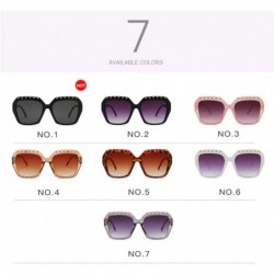 Square New Punk Rivet Sunglasses Retro Glasses Trend Square Sun Glasses Men Women Big Frame Sunglasses Women Sunglasses - C91...