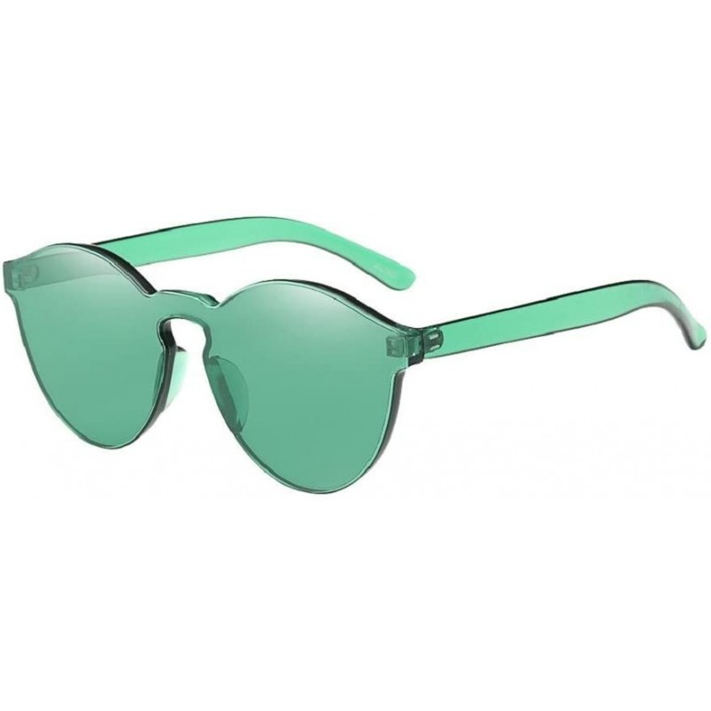 Cat Eye Candy Colored Glasses - Women Fashion Cat Eye Shades Sunglasses Integrated UV Eyewear (Green) - Green - C818E4NLC6Y $...