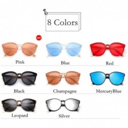 Aviator Luxury Vintage Round Sunglasses Women Brand Designer 2019 Cat Eye Leopard - Leopard - C118Y3NSU4R $8.67