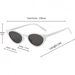 Cat Eye Men and women Cat's eye Fashion Small frame Sunglasses Retro glasses - Black White - C918LLCA5EA $21.10