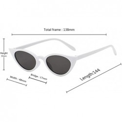 Cat Eye Men and women Cat's eye Fashion Small frame Sunglasses Retro glasses - Black White - C918LLCA5EA $7.91