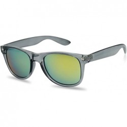 Sport Colorful Classic 80's Vintage Colored Pantone & Mirrored Lens Sunglasses - Transparent Grey - CM18EQ9YAKU $22.44