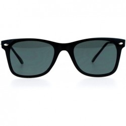 Wayfarer Unisex Designer Fashion Sunglasses Thin Light Rectangular Horn Rim Shades - Black Silver - CL1882YLA87 $20.08
