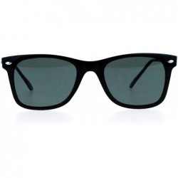 Wayfarer Unisex Designer Fashion Sunglasses Thin Light Rectangular Horn Rim Shades - Black Silver - CL1882YLA87 $10.57