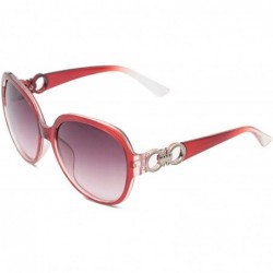 Round Polarized Sunglasses Fashion Glasses Protection - Transparent Red - C818TQX89IU $36.62
