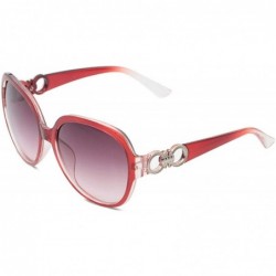 Round Polarized Sunglasses Fashion Glasses Protection - Transparent Red - C818TQX89IU $14.65