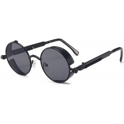 Aviator Retro Round - Framed with Metal Spring Prince Mirror Men's Sunglasses - 4 - CH198S8O8OR $46.18