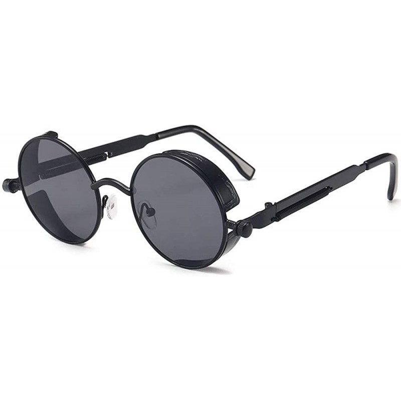 Aviator Retro Round - Framed with Metal Spring Prince Mirror Men's Sunglasses - 4 - CH198S8O8OR $24.30