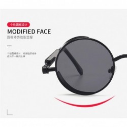 Aviator Retro Round - Framed with Metal Spring Prince Mirror Men's Sunglasses - 4 - CH198S8O8OR $24.30