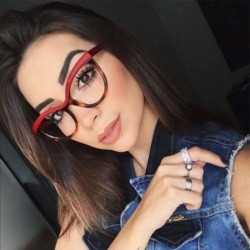 Cat Eye Round Glasses Clear Transparent Women Fashion Cat Eye Of Cat Black Leopard - Khaki - CX18Y4T6RYH $8.73